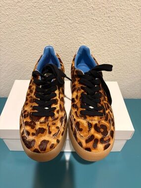 Steve Madden Leopard Print Real Fur Low Top Sneakers